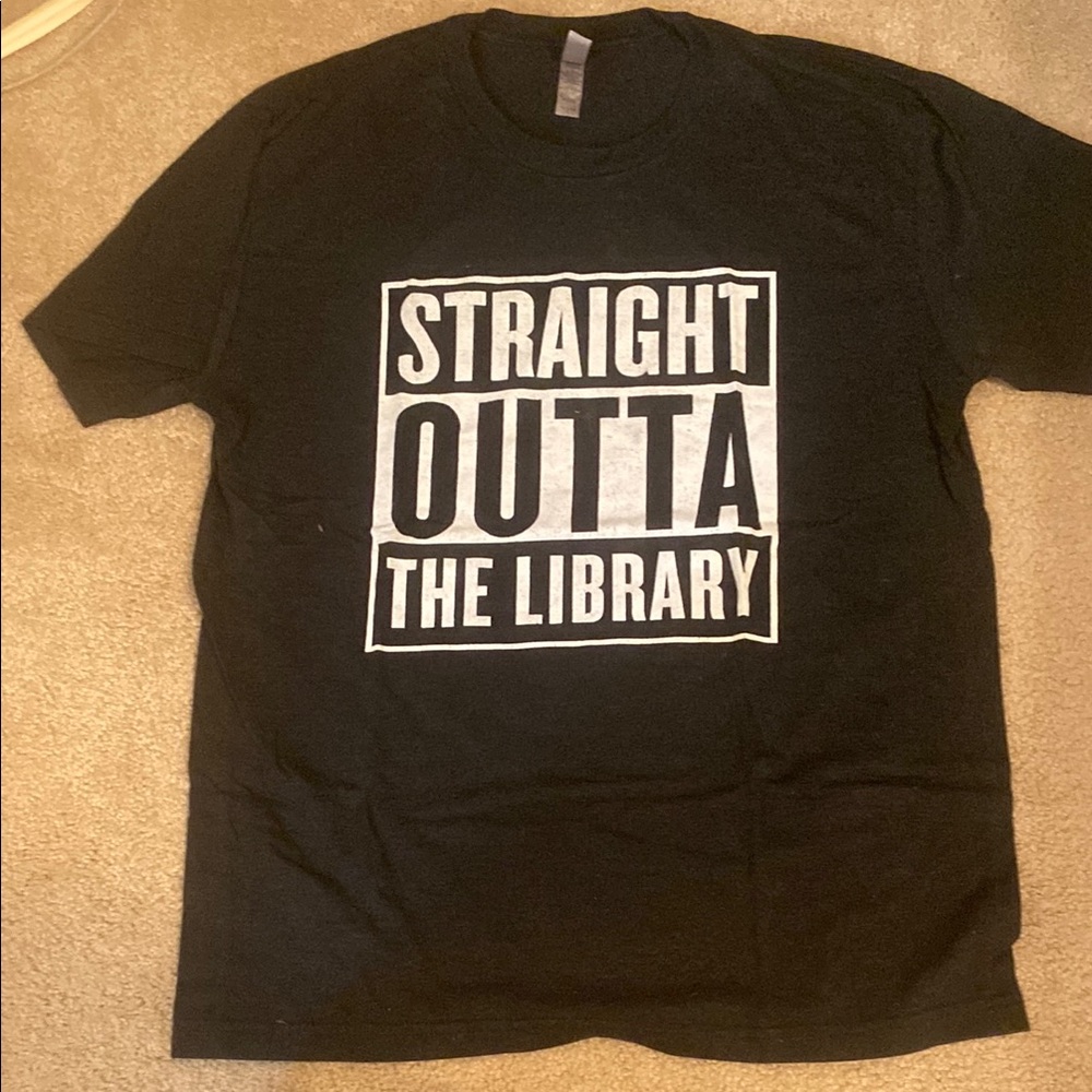 Black Graphic Tee - Straight Outta The Library